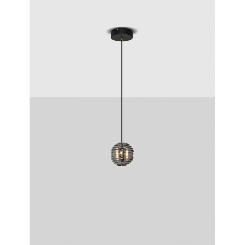 Lama wisząca kula - szkło dekoracyjne dymione Ossio 15cm LED 3000K 