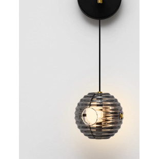Kinkiet wiszący szklany Ossio 15cm LED 3000K szkło dymione