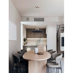 Lampa wisząca szklana designerska - ściemniacz triac Loggi 50cm LED 3000K szkło dymione / ciemny nikiel