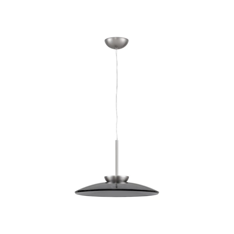 Lampa wisząca szklana designerska - ściemniacz triac Loggi 50cm LED 3000K szkło dymione / ciemny nikiel