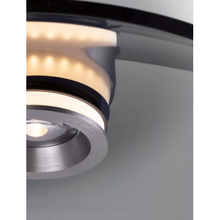 Plafon szklany - ściemniacz triac Loggi 50cm LED 3000K szkło dymione / ciemny nikiel