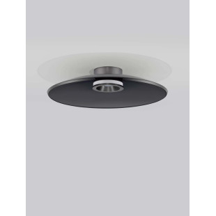 Plafon szklany - ściemniacz triac Loggi 50cm LED 3000K szkło dymione / ciemny nikiel