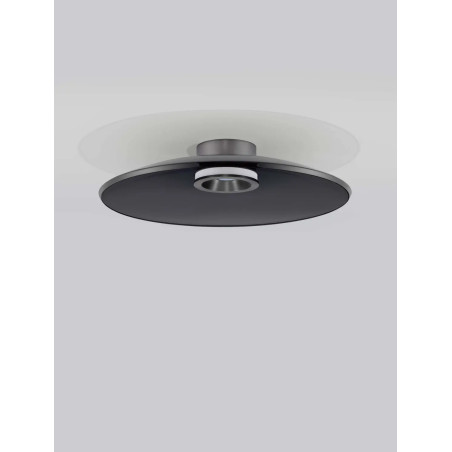 Plafon szklany - ściemniacz triac Loggi 50cm LED 3000K szkło dymione / ciemny nikiel