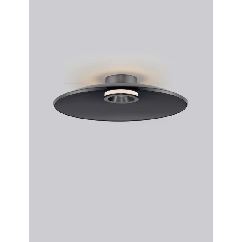 Plafon szklany - ściemniacz triac Loggi 50cm LED 3000K szkło dymione / ciemny nikiel