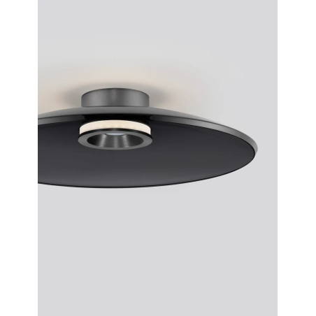 Plafon szklany - ściemniacz triac Loggi 50cm LED 3000K szkło dymione / ciemny nikiel