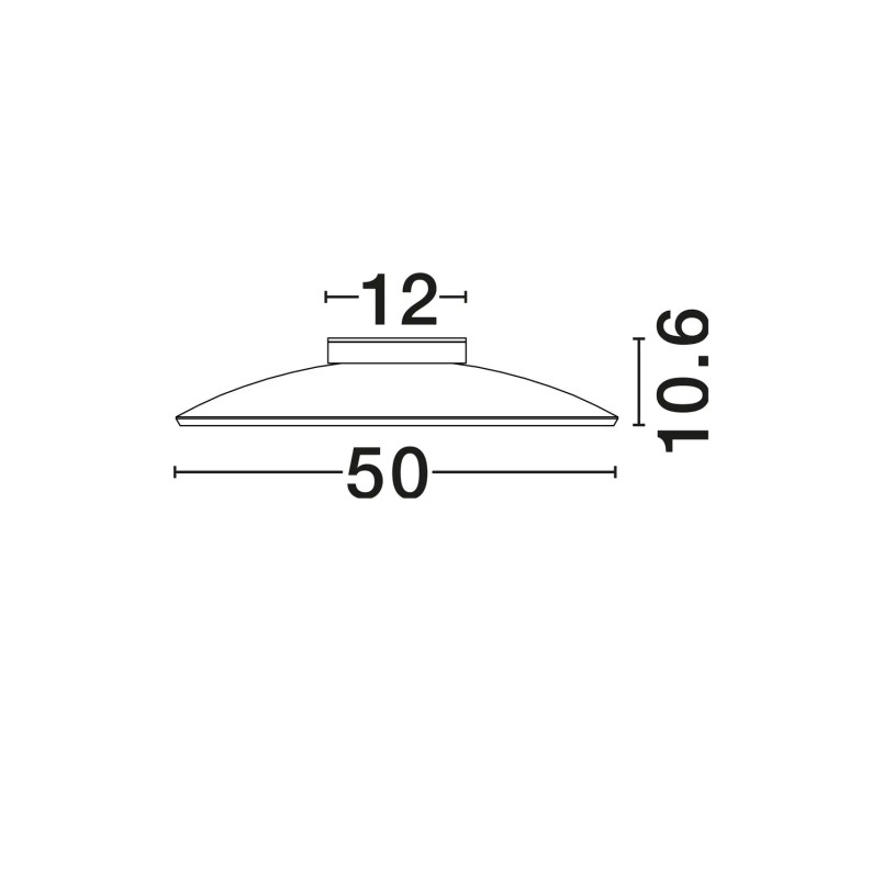 Plafon szklany - ściemniacz triac Loggi 50cm LED 3000K szkło dymione / ciemny nikiel