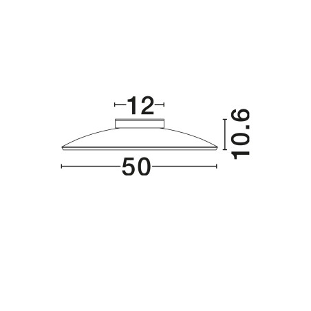 Plafon szklany - ściemniacz triac Loggi 50cm LED 3000K szkło dymione / ciemny nikiel