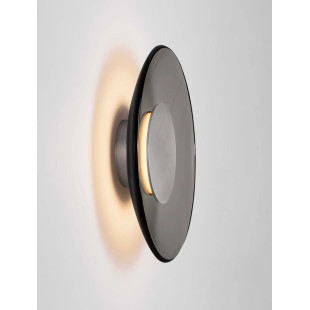 Kinkiet szklany designerski Loggi 32cm LED 3000K szkło dymione / ciemny nikiel