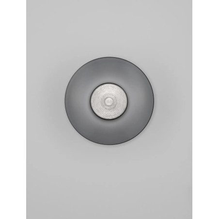 Kinkiet szklany designerski Loggi 15cm LED 3000K szkło dymione / ciemny nikiel