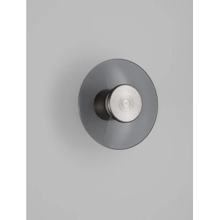 Kinkiet szklany designerski Loggi 15cm LED 3000K szkło dymione / ciemny nikiel