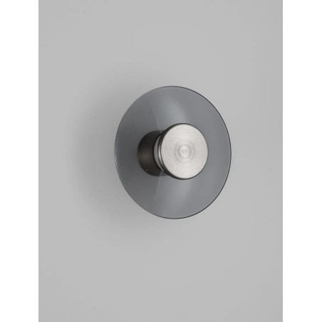 Kinkiet szklany designerski Loggi 15cm LED 3000K szkło dymione / ciemny nikiel