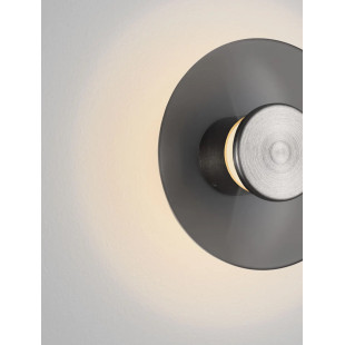 Kinkiet szklany designerski Loggi 15cm LED 3000K szkło dymione / ciemny nikiel
