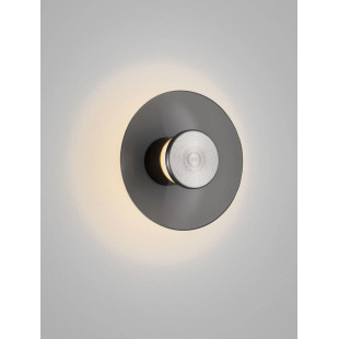Kinkiet szklany designerski Loggi 15cm LED 3000K szkło dymione / ciemny nikiel
