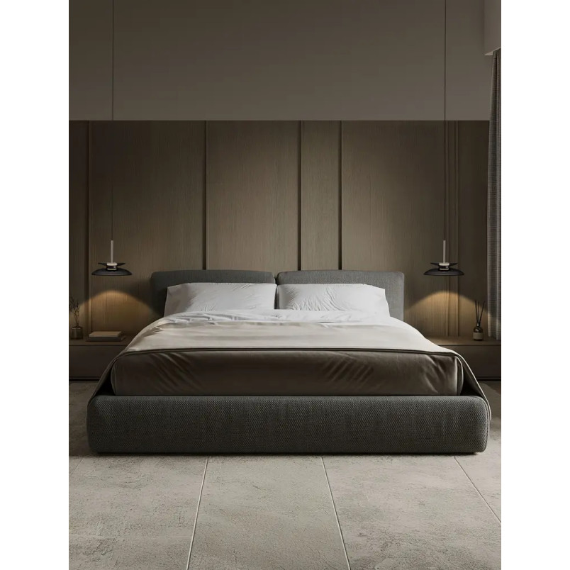 Lampa wisząca szklana designerska Loggi 23cm LED 3000K szkło dymione / ciemny nikiel