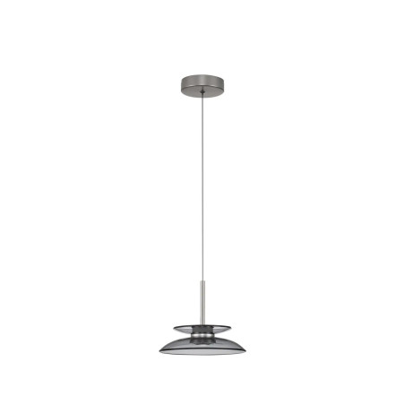Lampa wisząca szklana designerska Loggi 23cm LED 3000K szkło dymione / ciemny nikiel