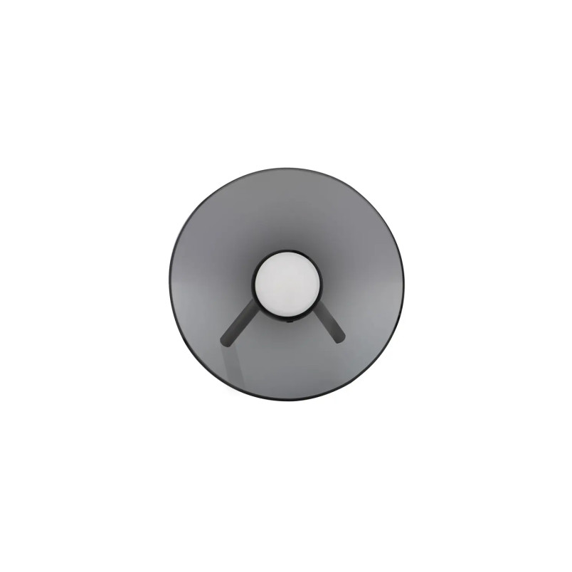 Lampa stołowa designerska z dotykowym włącznikiem Loggi 32cm LED 3000K szkło dymione / ciemny nikiel