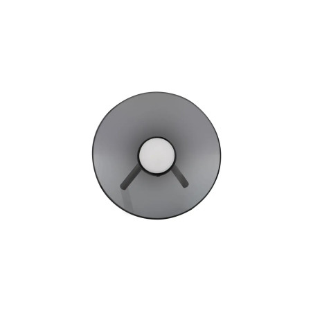 Lampa stołowa designerska z dotykowym włącznikiem Loggi 32cm LED 3000K szkło dymione / ciemny nikiel