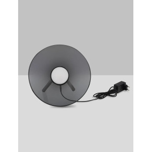 Lampa stołowa designerska z dotykowym włącznikiem Loggi 32cm LED 3000K szkło dymione / ciemny nikiel