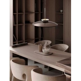 Lampa wisząca szklana designerska - ściemniacz triac Loggi 50cm LED 3000K ciemny brąz / ciemny nikiel