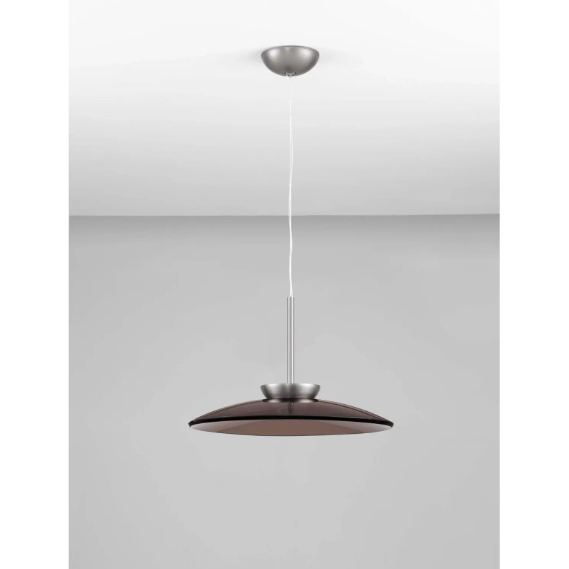 Lampa wisząca szklana designerska - ściemniacz triac Loggi 50cm LED 3000K ciemny brąz / ciemny nikiel