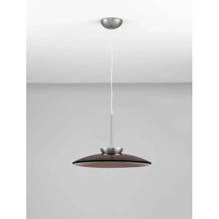 Lampa wisząca szklana designerska - ściemniacz triac Loggi 50cm LED 3000K ciemny brąz / ciemny nikiel
