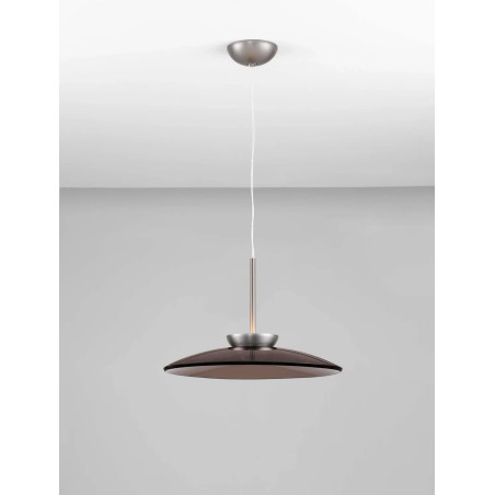 Lampa wisząca szklana designerska - ściemniacz triac Loggi 50cm LED 3000K ciemny brąz / ciemny nikiel