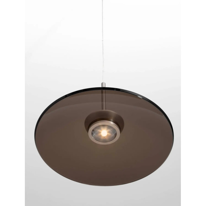 Lampa wisząca szklana designerska - ściemniacz triac Loggi 50cm LED 3000K ciemny brąz / ciemny nikiel