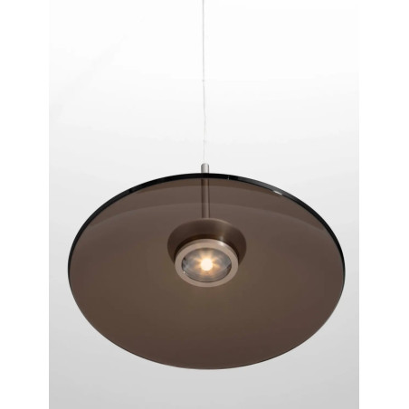 Lampa wisząca szklana designerska - ściemniacz triac Loggi 50cm LED 3000K ciemny brąz / ciemny nikiel