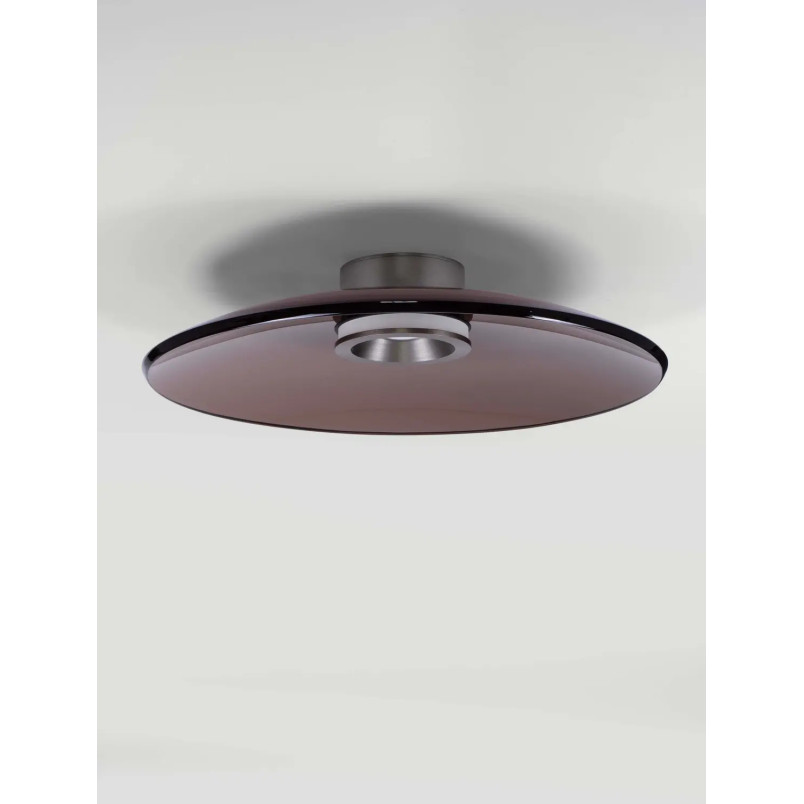 Plafon szklany - ściemniacz triac Loggi 50cm LED 3000K ciemny brąz / ciemny nikiel