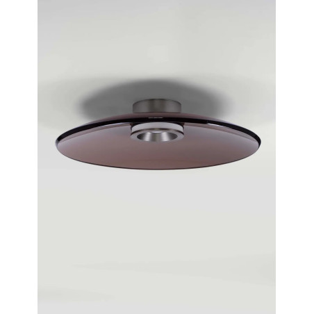 Plafon szklany - ściemniacz triac Loggi 50cm LED 3000K ciemny brąz / ciemny nikiel