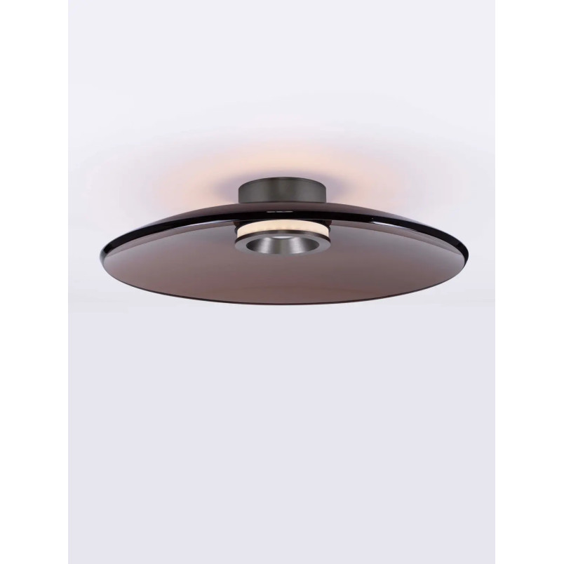 Plafon szklany - ściemniacz triac Loggi 50cm LED 3000K ciemny brąz / ciemny nikiel