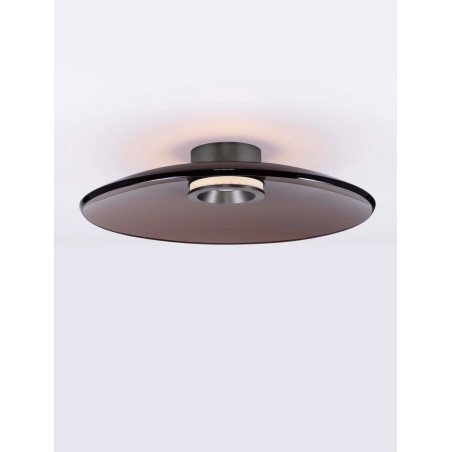 Plafon szklany - ściemniacz triac Loggi 50cm LED 3000K ciemny brąz / ciemny nikiel