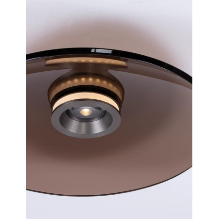 Plafon szklany - ściemniacz triac Loggi 50cm LED 3000K ciemny brąz / ciemny nikiel