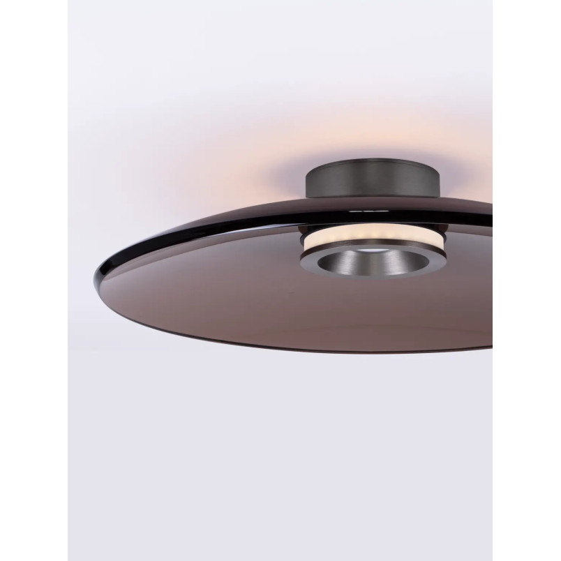 Plafon szklany - ściemniacz triac Loggi 50cm LED 3000K ciemny brąz / ciemny nikiel