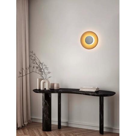 Kinkiet szklany designerski Loggi 32cm LED 3000K ciemny brąz / ciemny nikiel