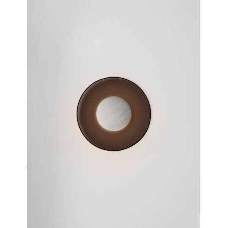 Kinkiet szklany designerski Loggi 32cm LED 3000K ciemny brąz / ciemny nikiel