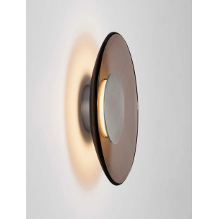 Kinkiet szklany designerski Loggi 32cm LED 3000K ciemny brąz / ciemny nikiel