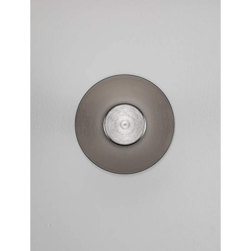 Kinkiet szklany designerski Loggi 15cm LED 3000K ciemny brąz / ciemny nikiel