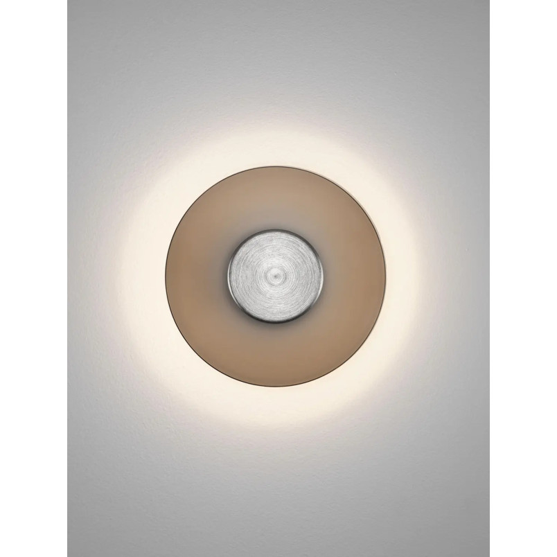 Kinkiet szklany designerski Loggi 15cm LED 3000K ciemny brąz / ciemny nikiel