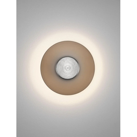 Kinkiet szklany designerski Loggi 15cm LED 3000K ciemny brąz / ciemny nikiel