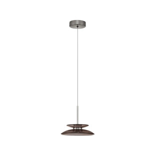 Lampa wisząca szklana designerska Loggi 23cm LED 3000K ciemny brąz / ciemny nikiel