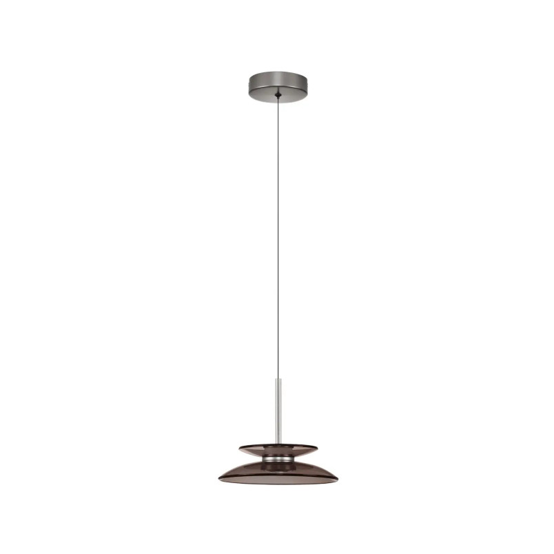 Lampa wisząca szklana designerska Loggi 23cm LED 3000K ciemny brąz / ciemny nikiel