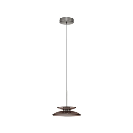 Lampa wisząca szklana designerska Loggi 23cm LED 3000K ciemny brąz / ciemny nikiel