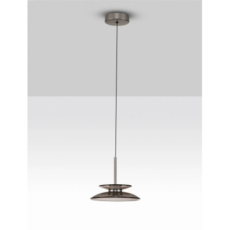 Lampa wisząca szklana designerska Loggi 23cm LED 3000K ciemny brąz / ciemny nikiel