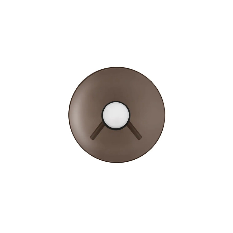 Lampa stołowa designerska z dotykowym włącznikiem Loggi 32cm LED 3000K ciemny brąz / ciemny nikiel