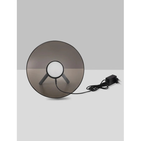 Lampa stołowa designerska z dotykowym włącznikiem Loggi 32cm LED 3000K ciemny brąz / ciemny nikiel