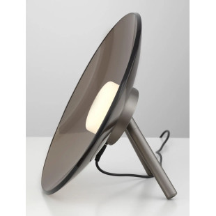 Lampa stołowa designerska z dotykowym włącznikiem Loggi 32cm LED 3000K ciemny brąz / ciemny nikiel
