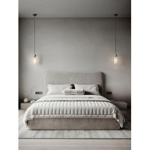 Lampa wisząca szklana tuba Molafine 6cm biały / szary kamień / czarny