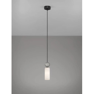 Lampa wisząca szklana tuba Molafine 6cm biały / szary kamień / czarny