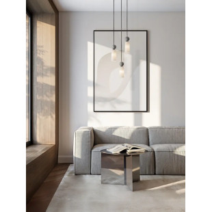 Lampa wisząca szklane tuby Molafine 25cm biały / szary kamień / czarny